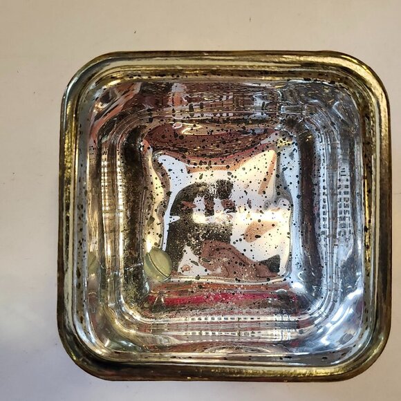 BEAUTIFUL Sparkly Gold Square Planters PAIR Glass BNWT - Picture 6 of 6